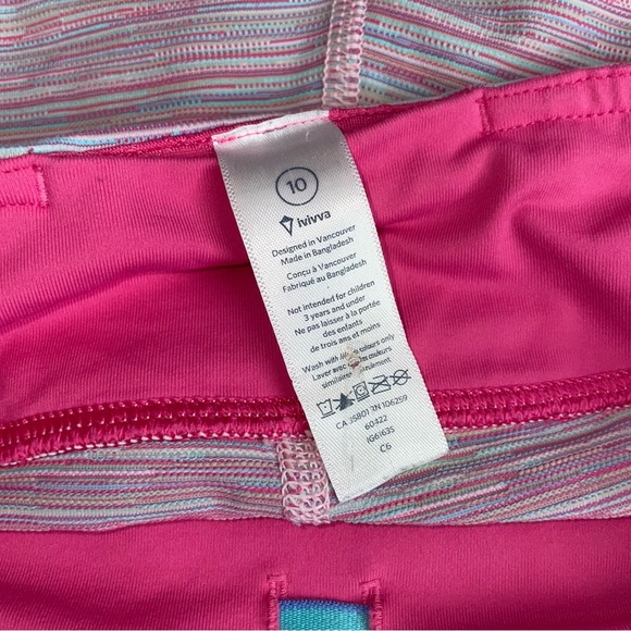 Ivivva Pink Stripe Crops - Picture 3 of 5